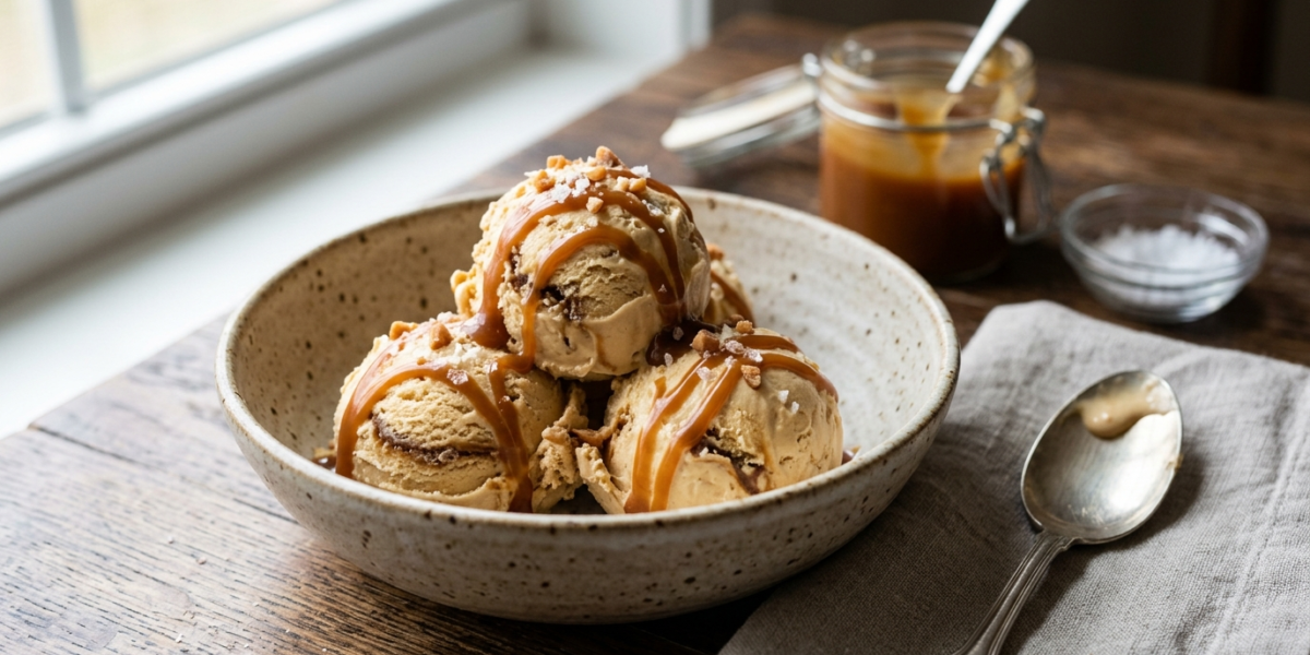 Glace au caramel beurre salé sans sorbetière