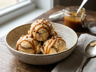 Glace au caramel beurre salé sans sorbetière