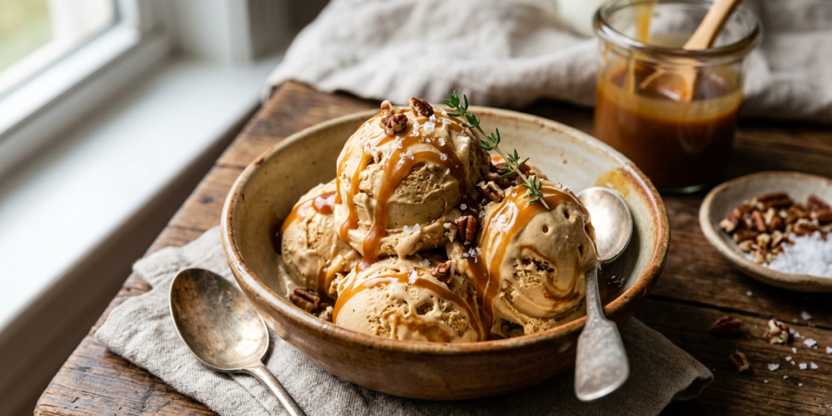 Glace au caramel sans sorbetière maison