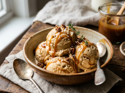 Glace au caramel sans sorbetière maison