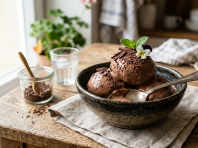 Glace au chocolat sans sorbetière