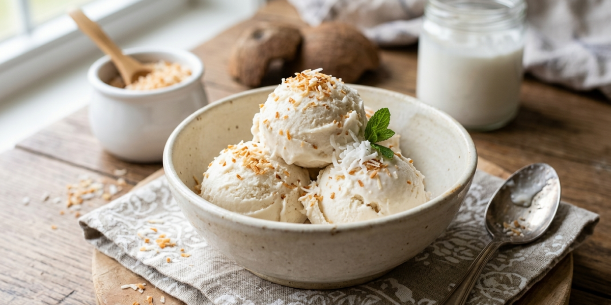 Glace noix de coco sans sorbetière