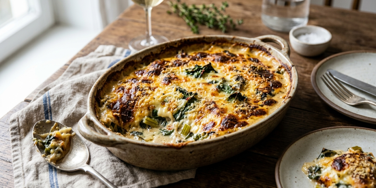 Gratin de blettes au four sans précuisson