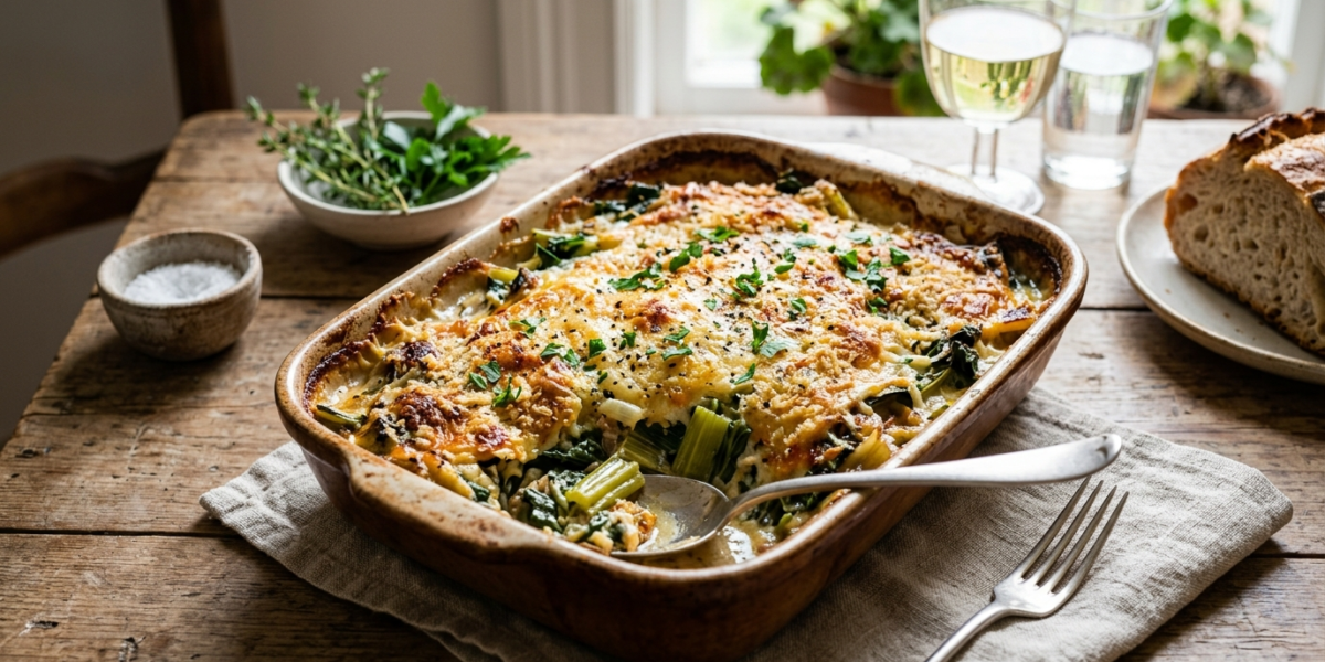 Gratin de blettes sans béchamel, léger et savoureux