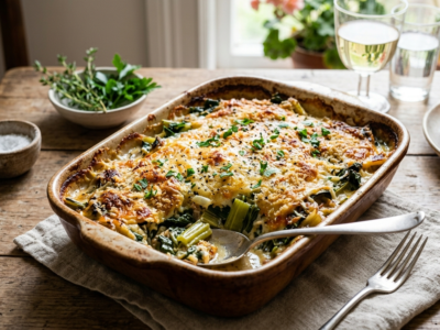Gratin de blettes sans béchamel, léger et savoureux