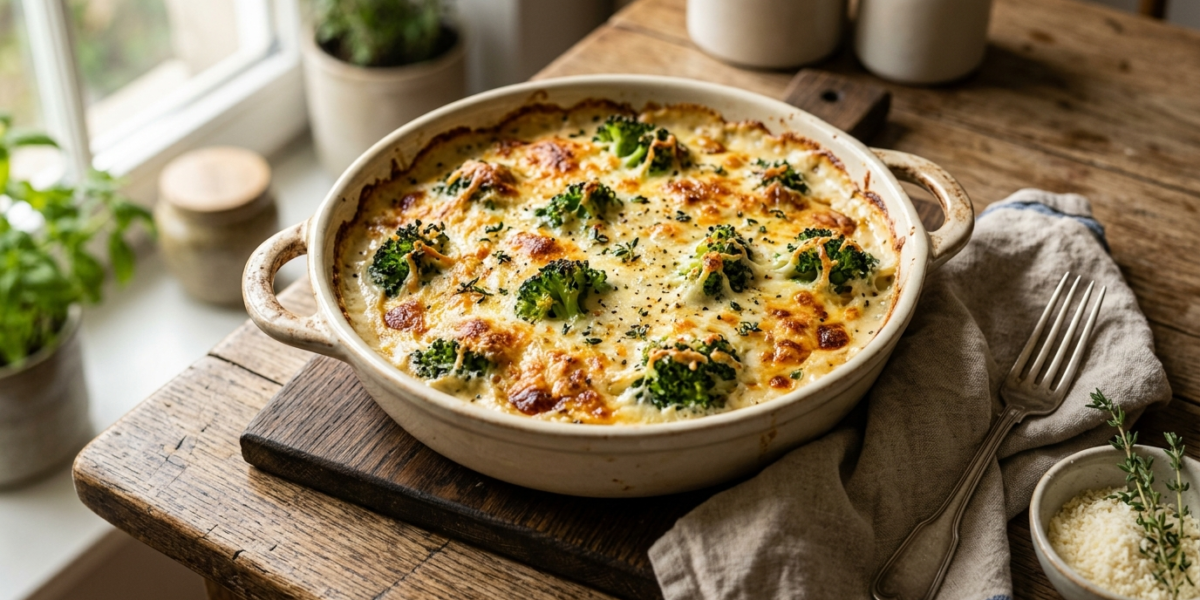 Gratin de brocolis au four sans précuisson