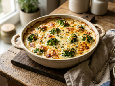 Gratin de brocolis au four sans précuisson