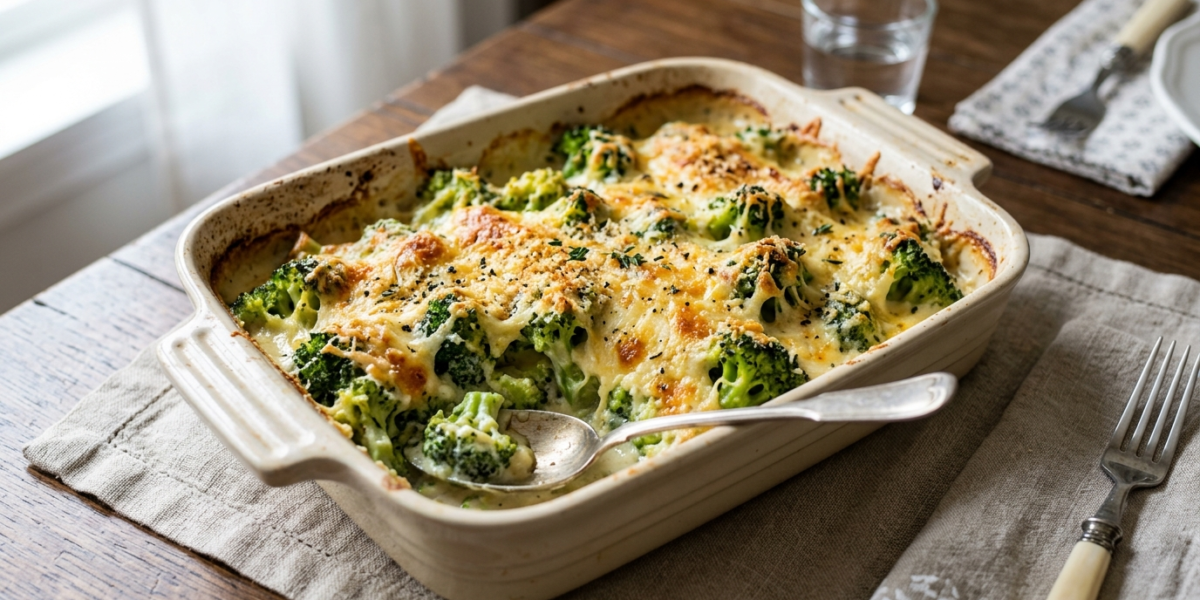 Gratin de brocolis sans béchamel, léger et savoureux