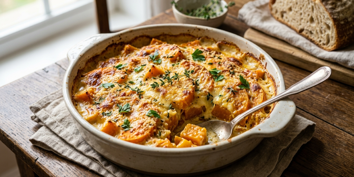 Gratin de courge sans béchamel, léger et savoureux