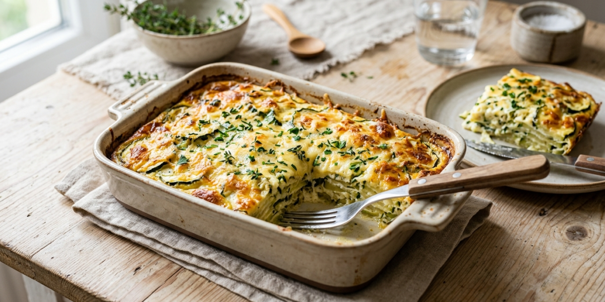Gratin de courgettes sans béchamel, léger et savoureux