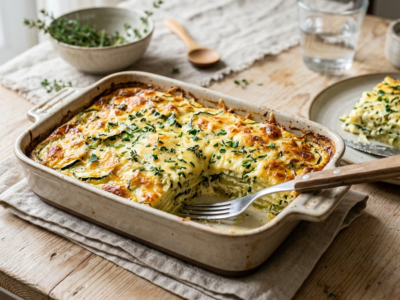 Gratin de courgettes sans béchamel, léger et savoureux