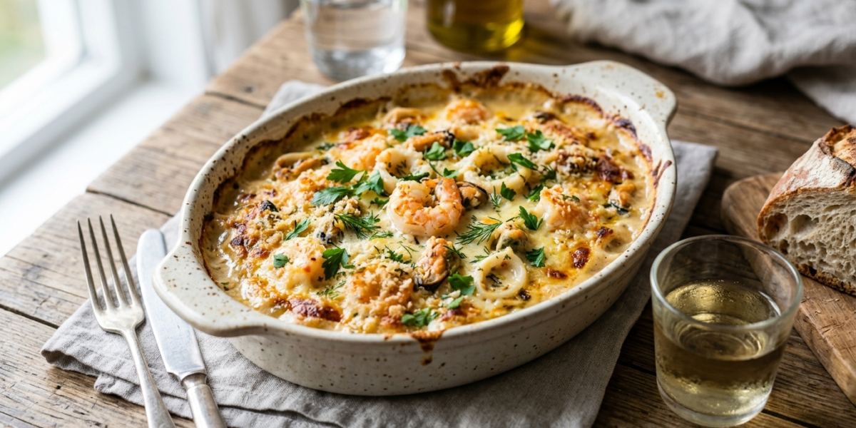 Gratin de fruits de mer sans béchamel