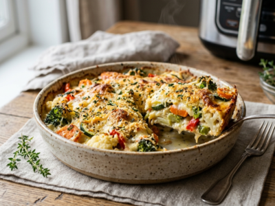 Gratin de légumes sans gluten cuit à l&rsquo;air fryer
