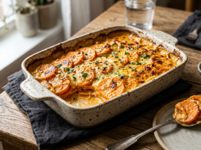 Gratin de patates douces au four sans précuisson