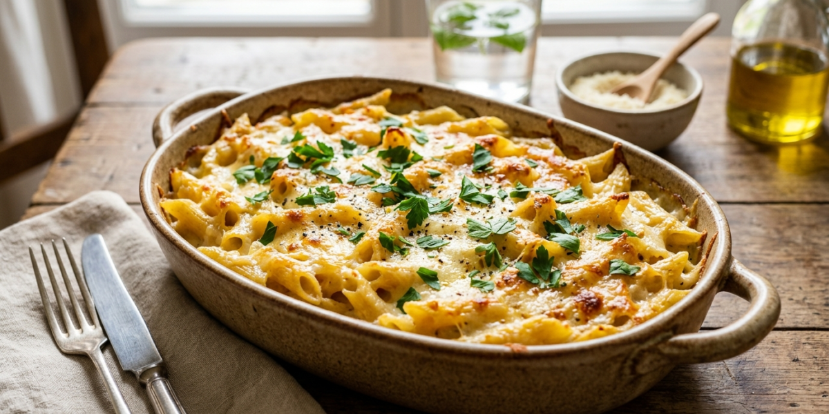 Gratin de pâtes sans béchamel, savoureux et simple