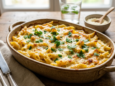 Gratin de pâtes sans béchamel, savoureux et simple