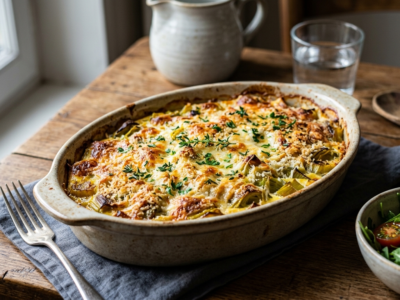Gratin de poireaux sans béchamel, léger et savoureux