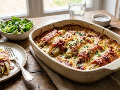 Gratin d&rsquo;endives au jambon sans béchamel
