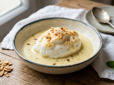 Île flottante sans œuf légère et gourmande