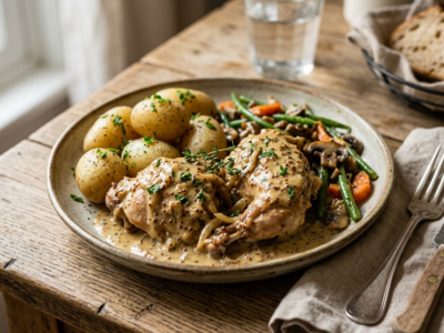 Lapin à la moutarde sans vin blanc