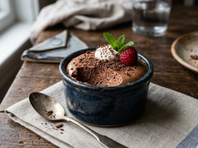 Mousse au chocolat classique sans four