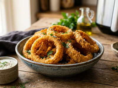Onion Rings Sans Gluten Cuits à la Friteuse Air Fryer