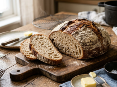 Pain de campagne sans pétrissage, moelleux et rustique