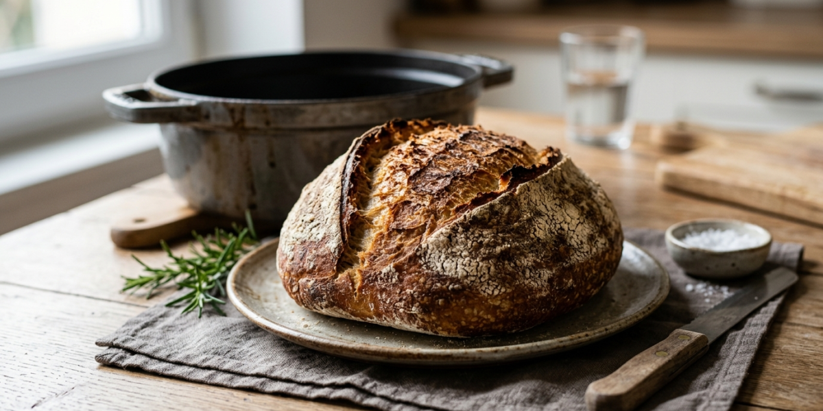 Pain sans pétrissage cuit en cocotte