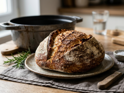 Pain sans pétrissage cuit en cocotte