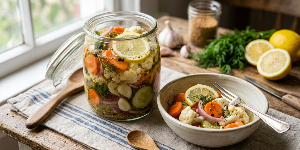 Pickles de légumes sans vinaigre au jus de citron
