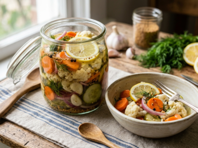 Pickles de légumes sans vinaigre au jus de citron