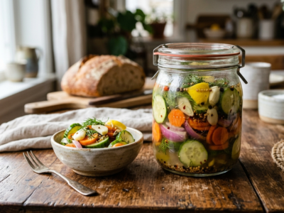 Pickles sans vinaigre maison, marinés au citron et épices