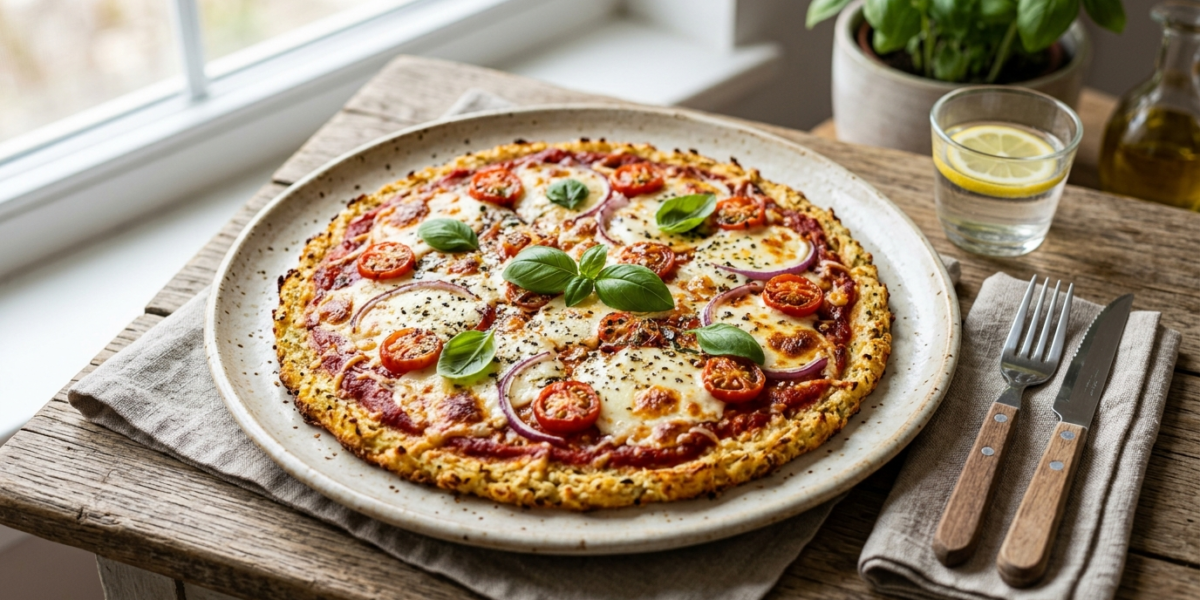 Pizza sans pâte à base de chou-fleur