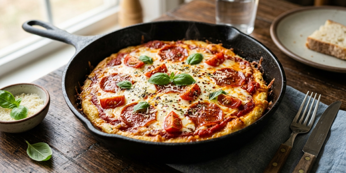Pizza sans pâte à la poêle, simple et rapide