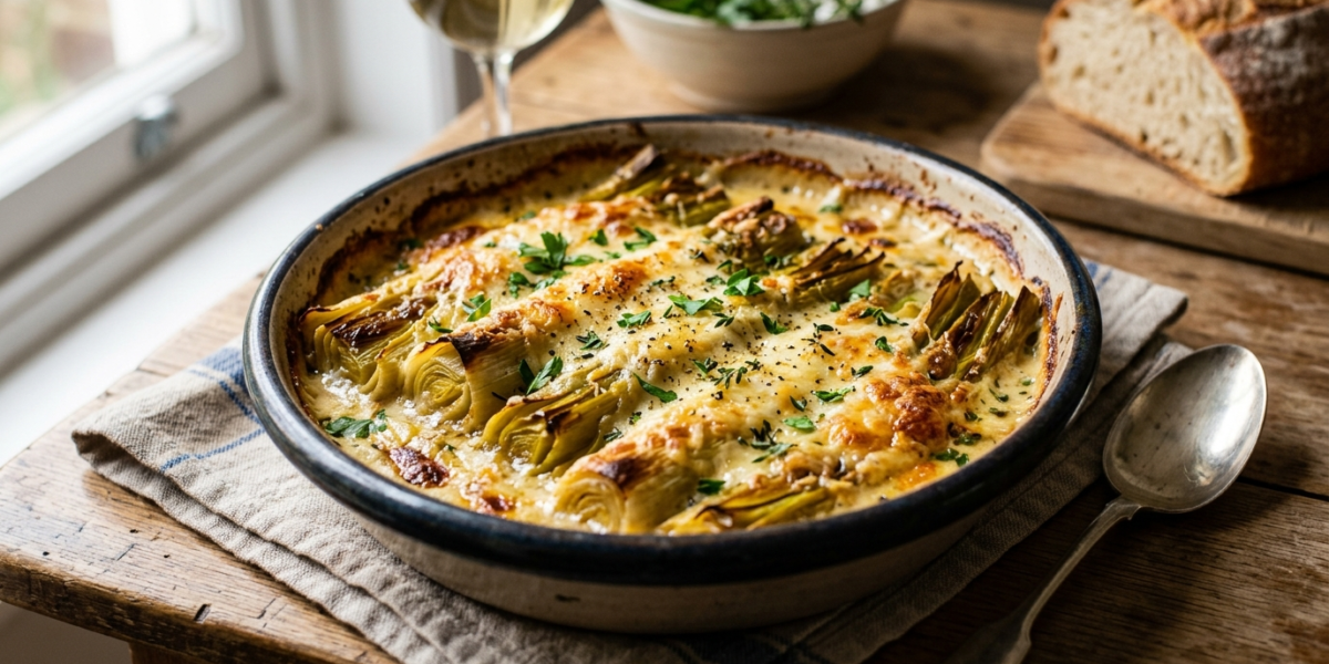 Poireaux au four sans précuisson, gratin savoureux et simple