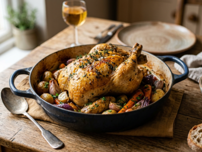 Poulet rôti en cocotte sans four