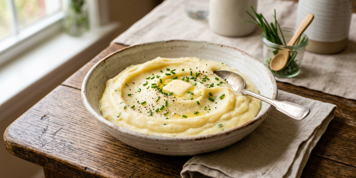 Purée de pommes de terre sans sel, onctueuse et naturelle