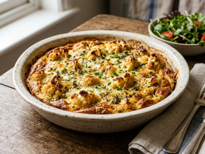 Quiche au chou-fleur sans pâte, légère et savoureuse