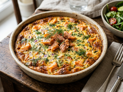Quiche au saumon fumé sans pâte
