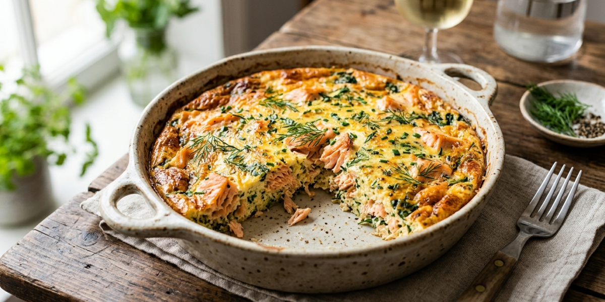 Quiche au saumon sans pâte