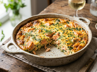 Quiche au saumon sans pâte