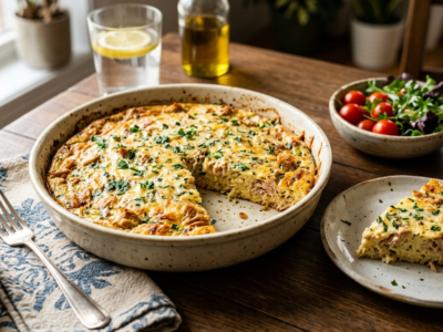 Quiche au thon sans pâte légère et savoureuse