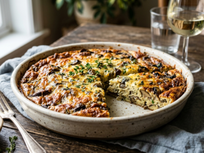 Quiche aux champignons sans pâte : une recette légère et savoureuse