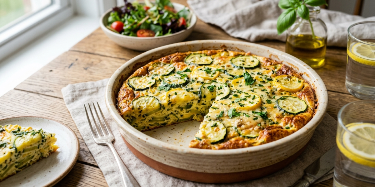 Quiche aux courgettes sans pâte, légère et savoureuse