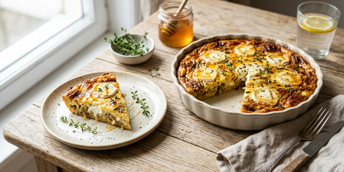 Quiche chèvre miel sans pâte