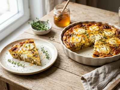 Quiche chèvre miel sans pâte