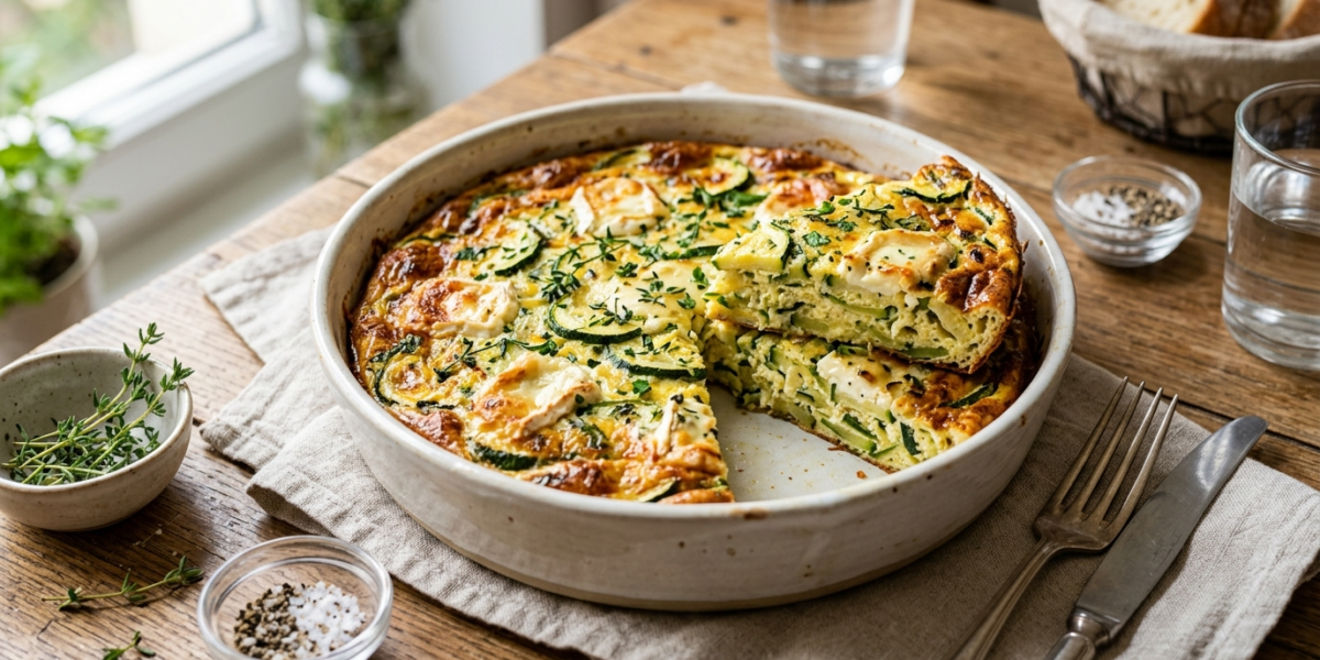 Quiche courgette chèvre sans pâte