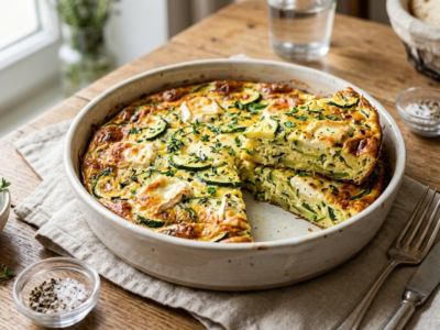 Quiche courgette chèvre sans pâte