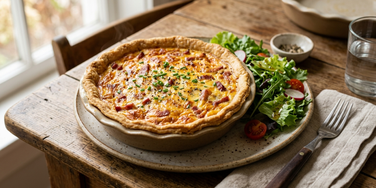 Quiche Lorraine sans crème fraîche traditionnelle