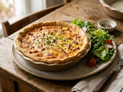 Quiche Lorraine sans crème fraîche traditionnelle